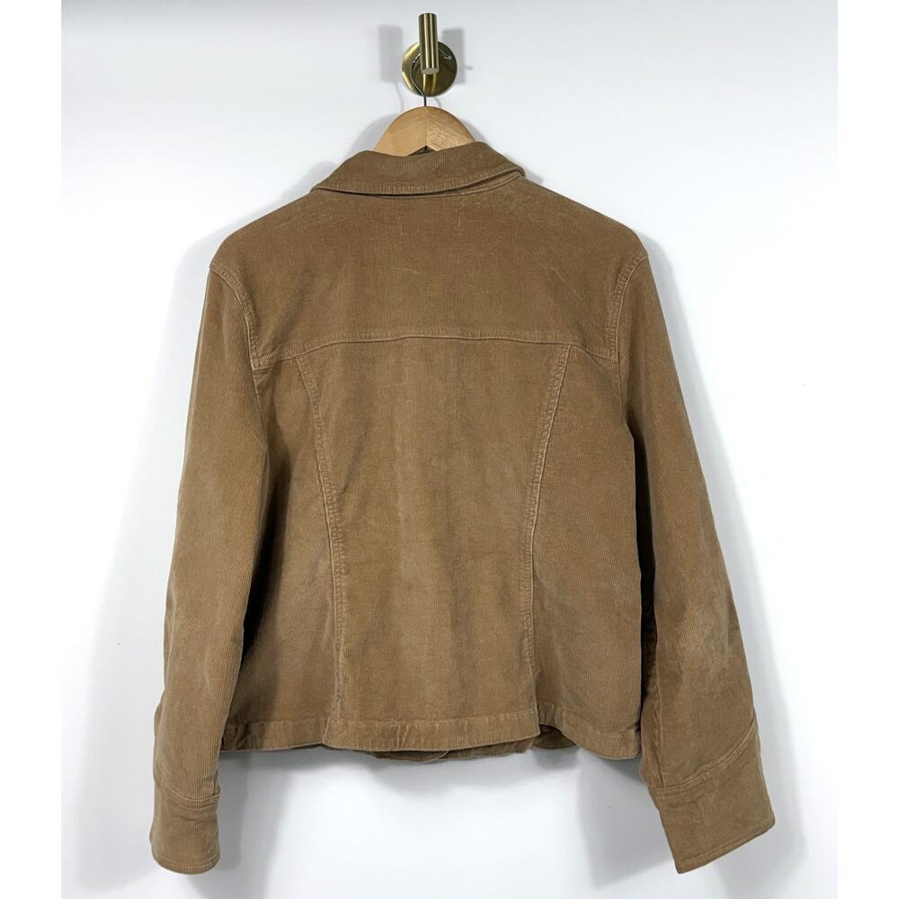 A.M.I. Women Tan corduroy lightweight stretch jacket Sz XL snap jacket - Picture 6 of 12